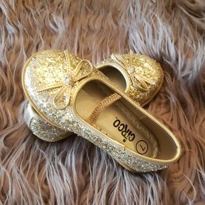 Silverish goldish dress shoes